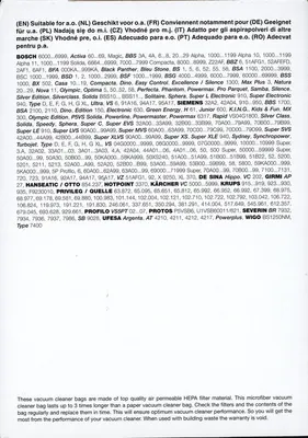 Stofzuiger Zak Bosch D,e,f,g,h 3