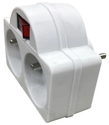 Two-Way Plug with Switch 2x16a White 4