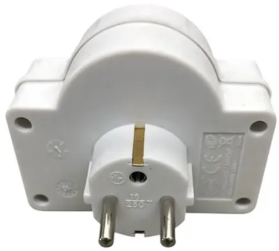 Two-Way Plug with Switch 2x16a White 6