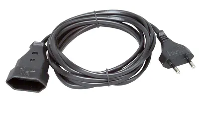Extension Cord 3 m 2x0.75 Black