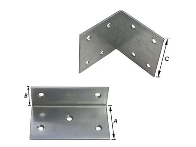 Versterkingshoeken, Verzinkt 30x30mm