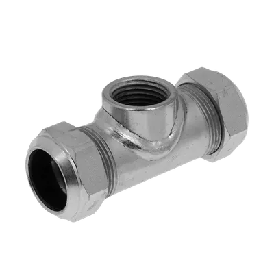 Galvanized Compression T Piece 22x1/2fx22
