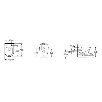 Vesta Rimless Hanging Toilet White 11