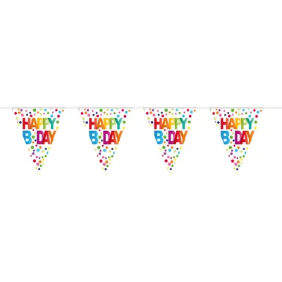 Bunting Happy Birthday Dots 10 m
