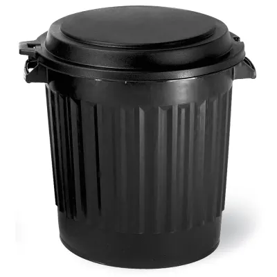 Vuilbak 80 l met Deksel Zwart 1
