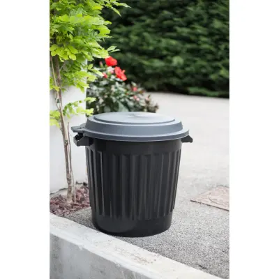 Vuilbak 80 l met Deksel Zwart 2