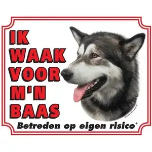 Waakbord Pvc Alaskan Malamute Wit Nl 2