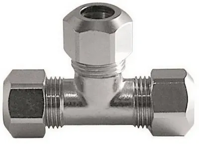 Water Knel T-Stuk 10x10x10 Chroom 1