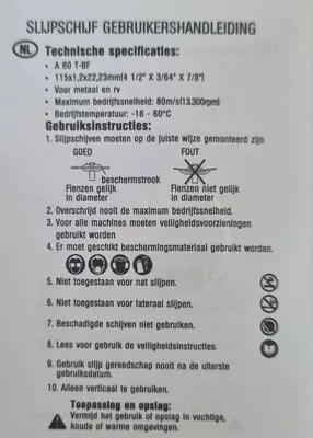 Werckmann 5 Slijpschijven 5st A60 1115 mm 4