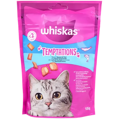 Whiskas Temptations Kip + Kaas 105 g 2