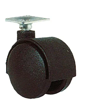 Zwenkwielen,dubbel,schroefpl. 42 mm
