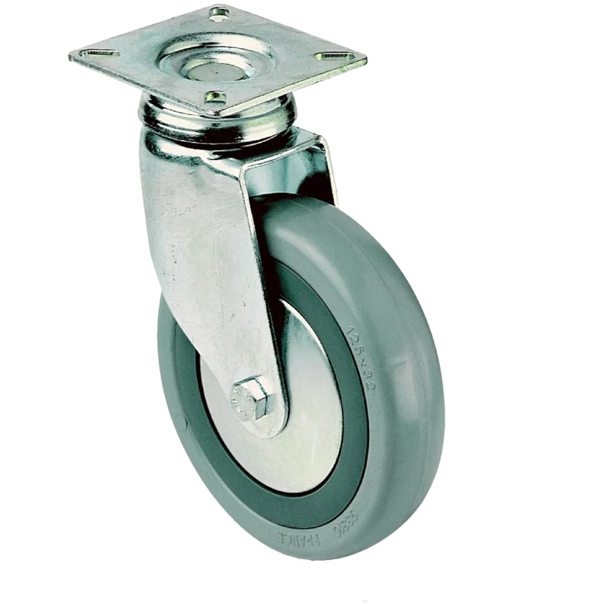 Roues Pivotantes, Caoutchouc Gris 100 mm