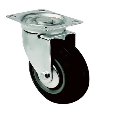 Zwenkwielen, Zwart Rubber 65 mm